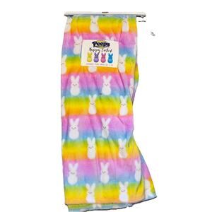 Peeps Happy Easter Bunny Plush Throw Blanket 60x70 Pink Blue Purple Yellow NEW